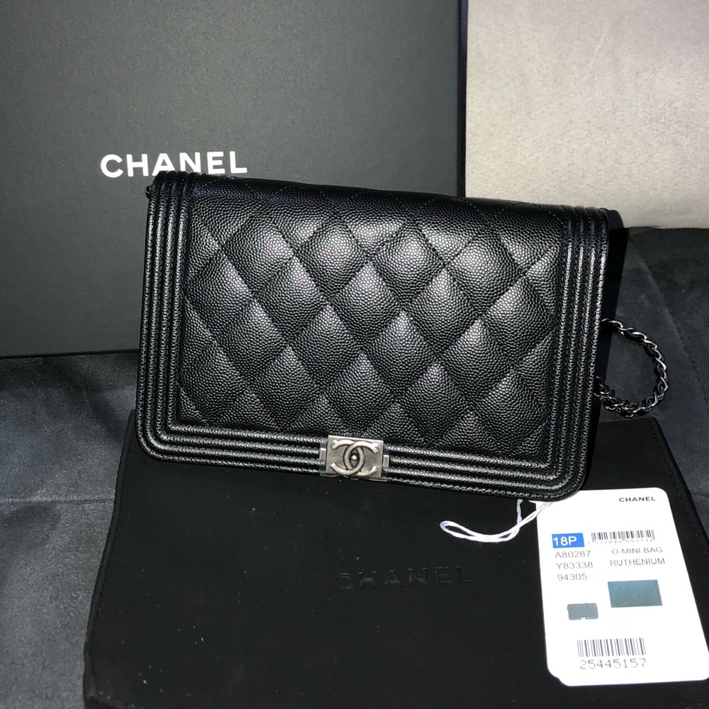 ‼️sold‼️2018 Chanel WOC Le Boy Black Classic - Picture 1 of 8